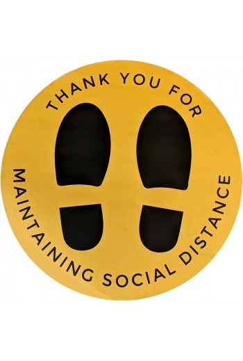 12" Circle "Thank You For Maintaining Social Distance" Vinyl Floor Sticker